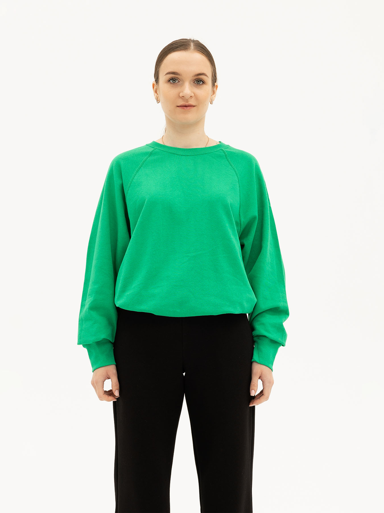 Жіноче Худі та світшоти Fruit of the loom Lightweight raglan sweat (862138047S) колір світло-зелений, матеріал бавовна/поліестер Fruit of the loom - купити в Україні