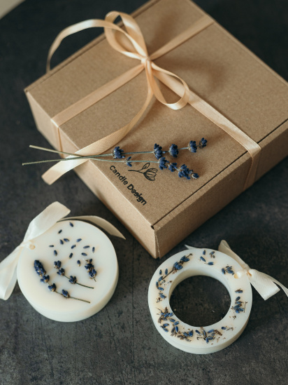 Candle Design ­Набір аромсаше "Коло та кільце", аромат - сухоквіти (Лаванда), з натурального соєвого воску модель 160.2029 — фото 4 - INTERTOP