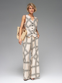 Повсякденний костюм VIVA WEAR модель 3808-jilet-milk Фото