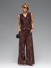 Повсякденний костюм VIVA WEAR модель 3808-jilet-choco Фото