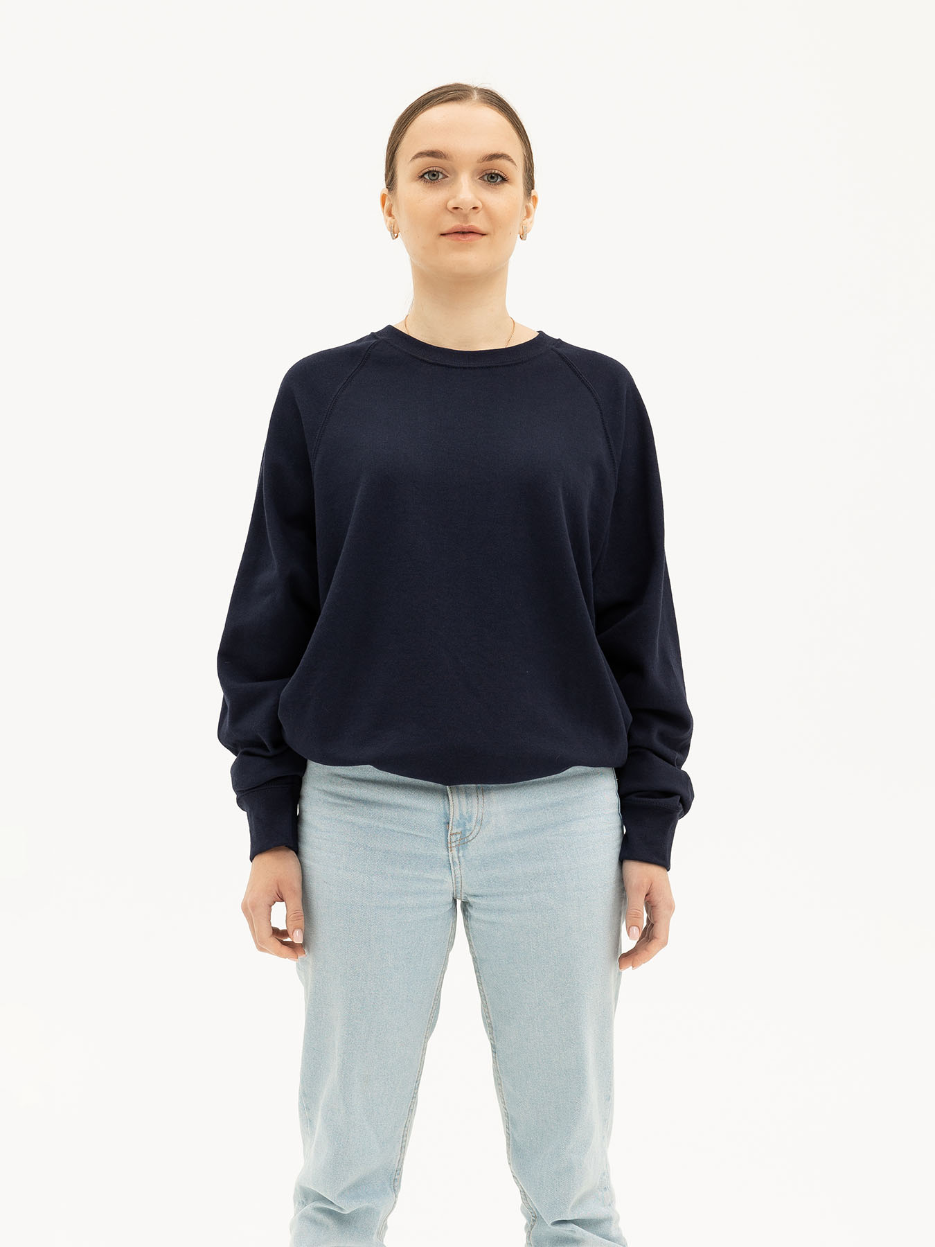 Жіноче Худі та світшоти Fruit of the loom Lightweight raglan sweat (8621380AZS) колір темно-синій, матеріал бавовна/поліестер Fruit of the loom - купити в Україні