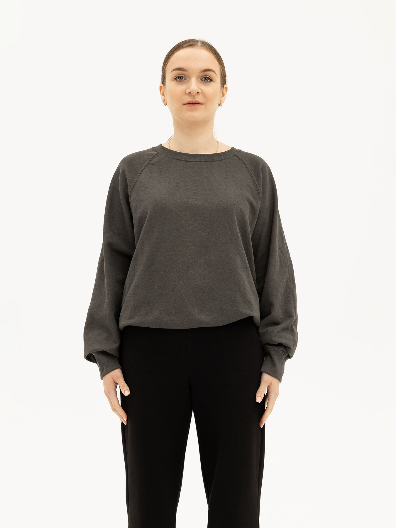 Жіноче Худі та світшоти Fruit of the loom Lightweight raglan sweat (8621380GLS) колір графіт, матеріал бавовна/поліестер Fruit of the loom - купити в Україні