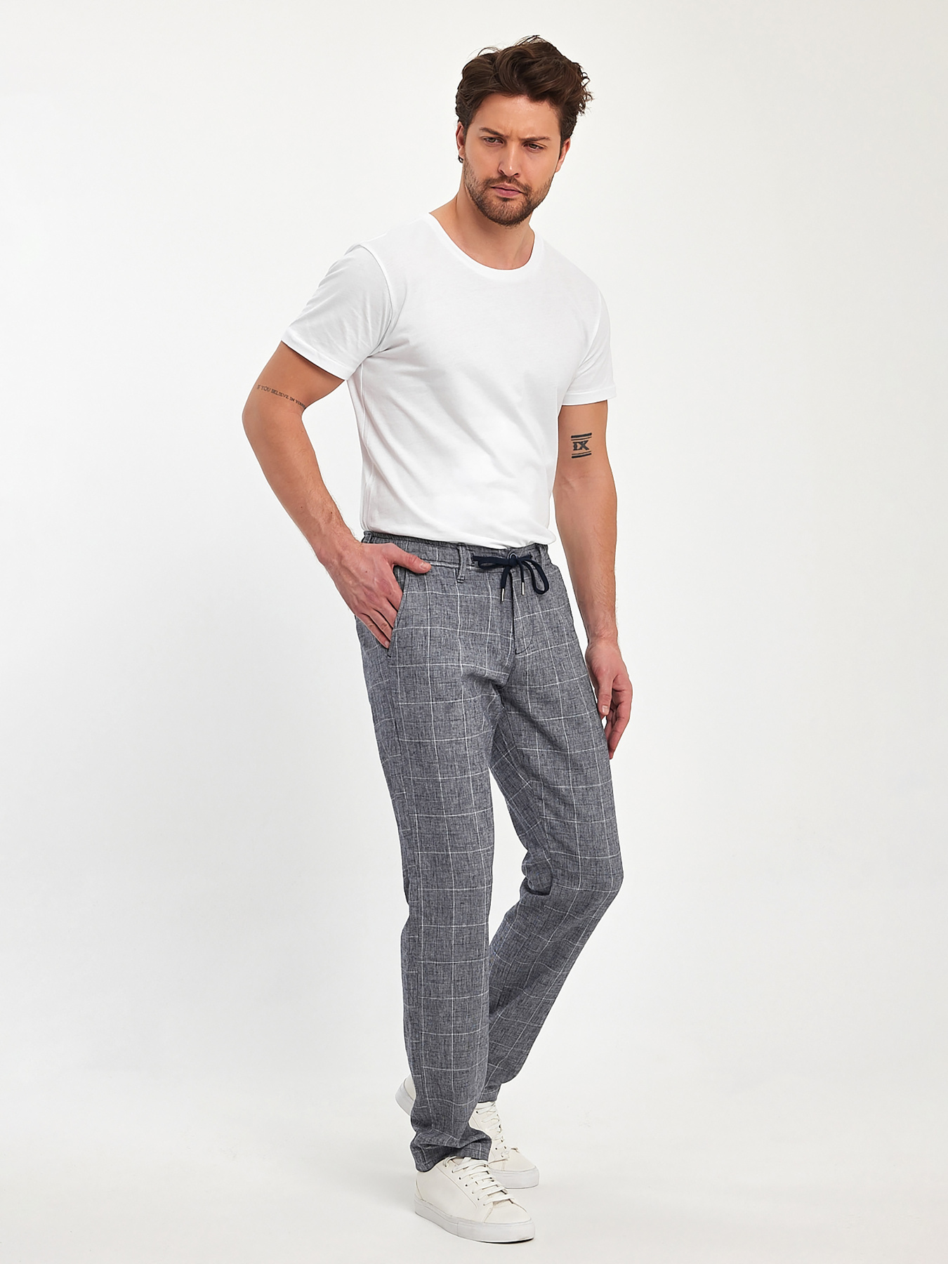 Повсякденні штани Trend Collection модель TC12150GreyWhiteSHTN Фото