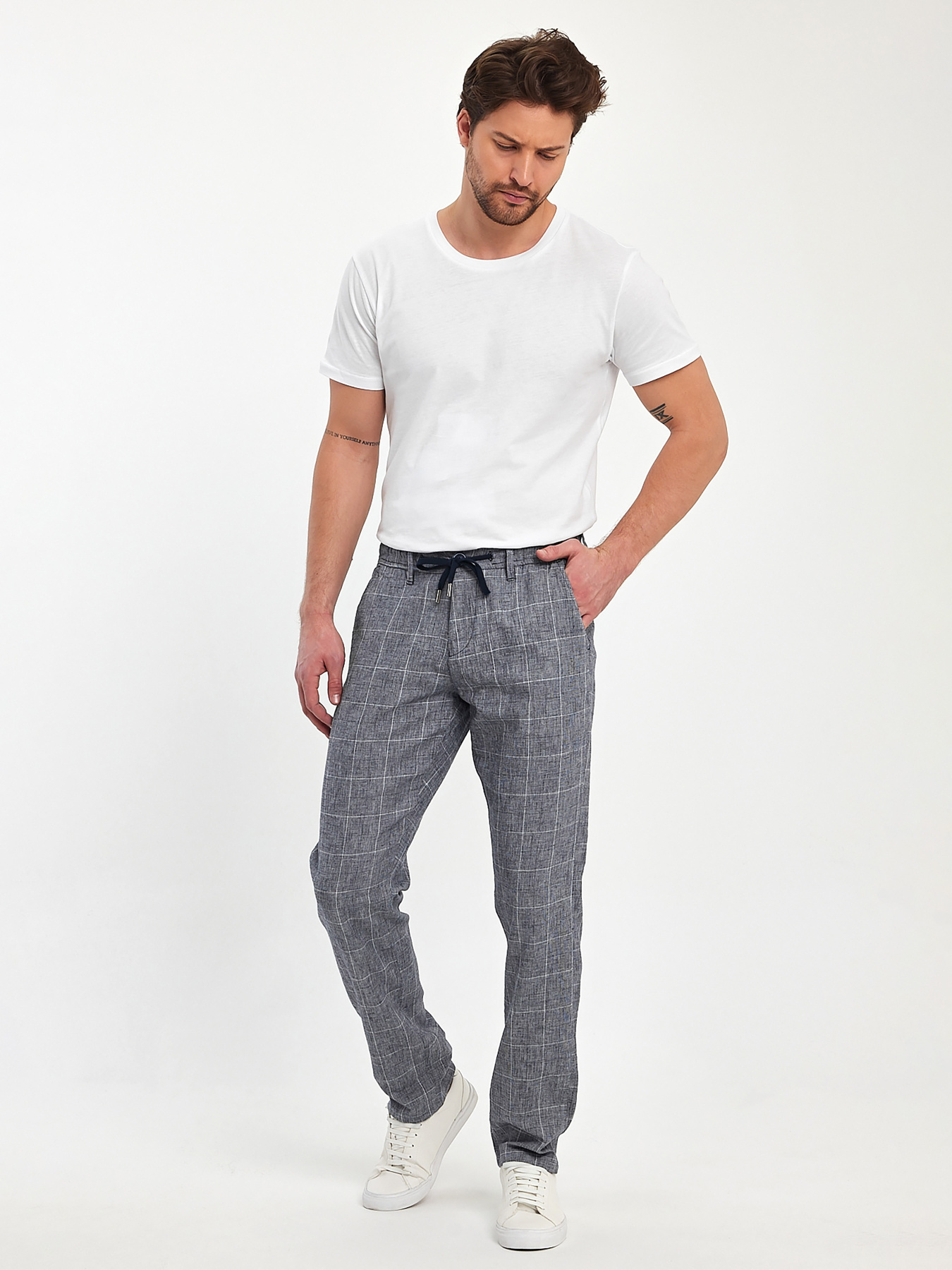 Повсякденні штани Trend Collection модель TC12150GreyWhiteSHTN Фото