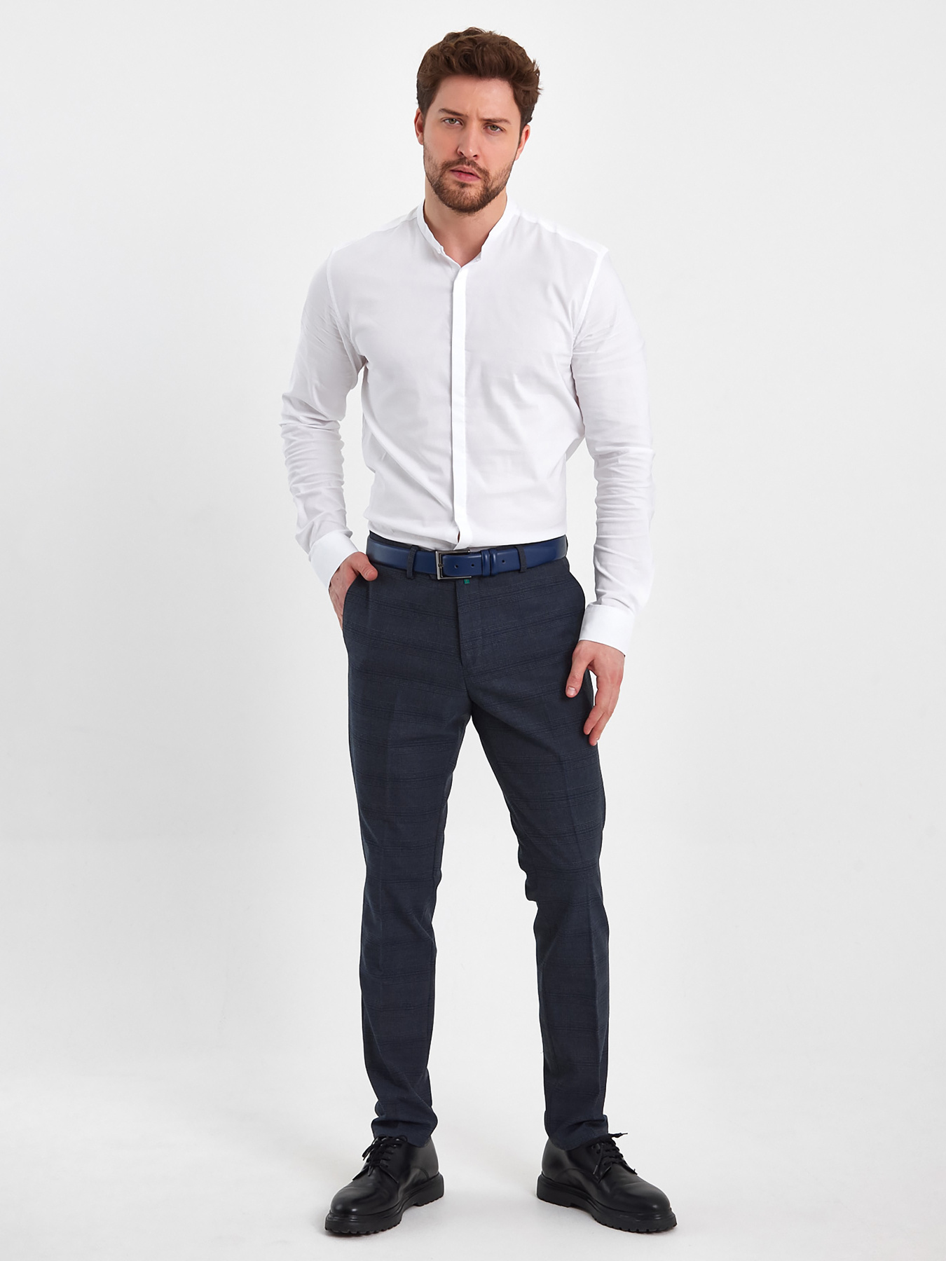 Штани класичні Trend Collection модель TC8352GreyBlueSHTN Фото