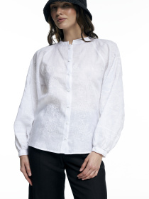 Вишита сорочка FloveTouch Квітка Біла модель sorochka-vyshyta-zi-znimnym-komirom-bila Фото