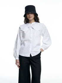 Вишита сорочка FloveTouch Квітка Біла модель sorochka-vyshyta-zi-znimnym-komirom-bila Фото