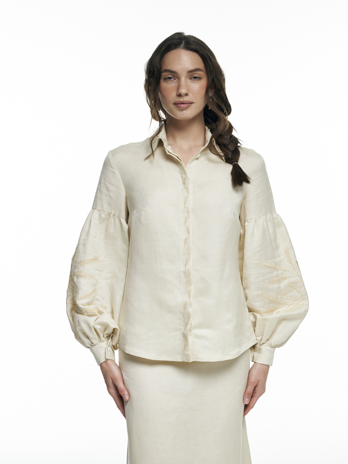 Вишита сорочка FloveTouch модель sorochka-z-vyshytymy-koloskamy-v-ton Фото