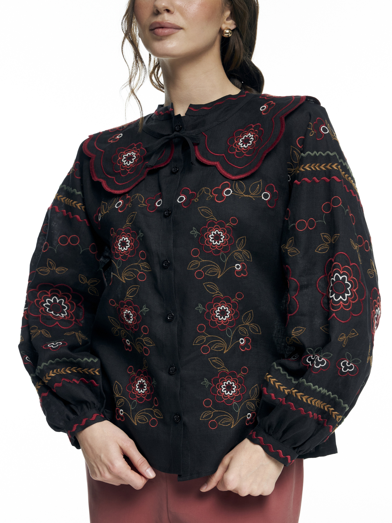 Вышитая рубашка FloveTouch модель kvitka-chervona Фото