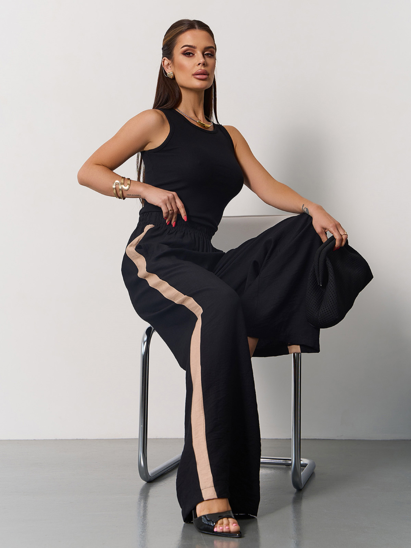 Брюки палаццо ISSA Plus модель 15162_черный Фото