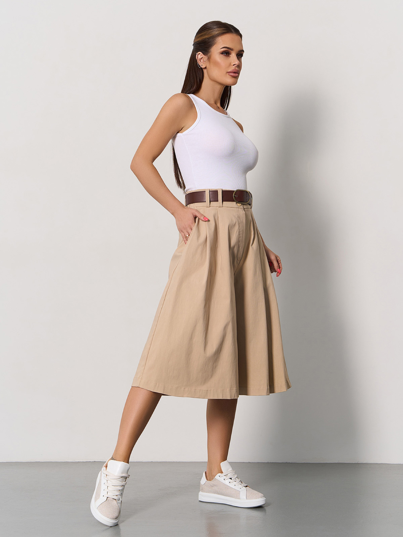 Кюлоты ISSA Plus модель 14807_светло-бежевый Фото