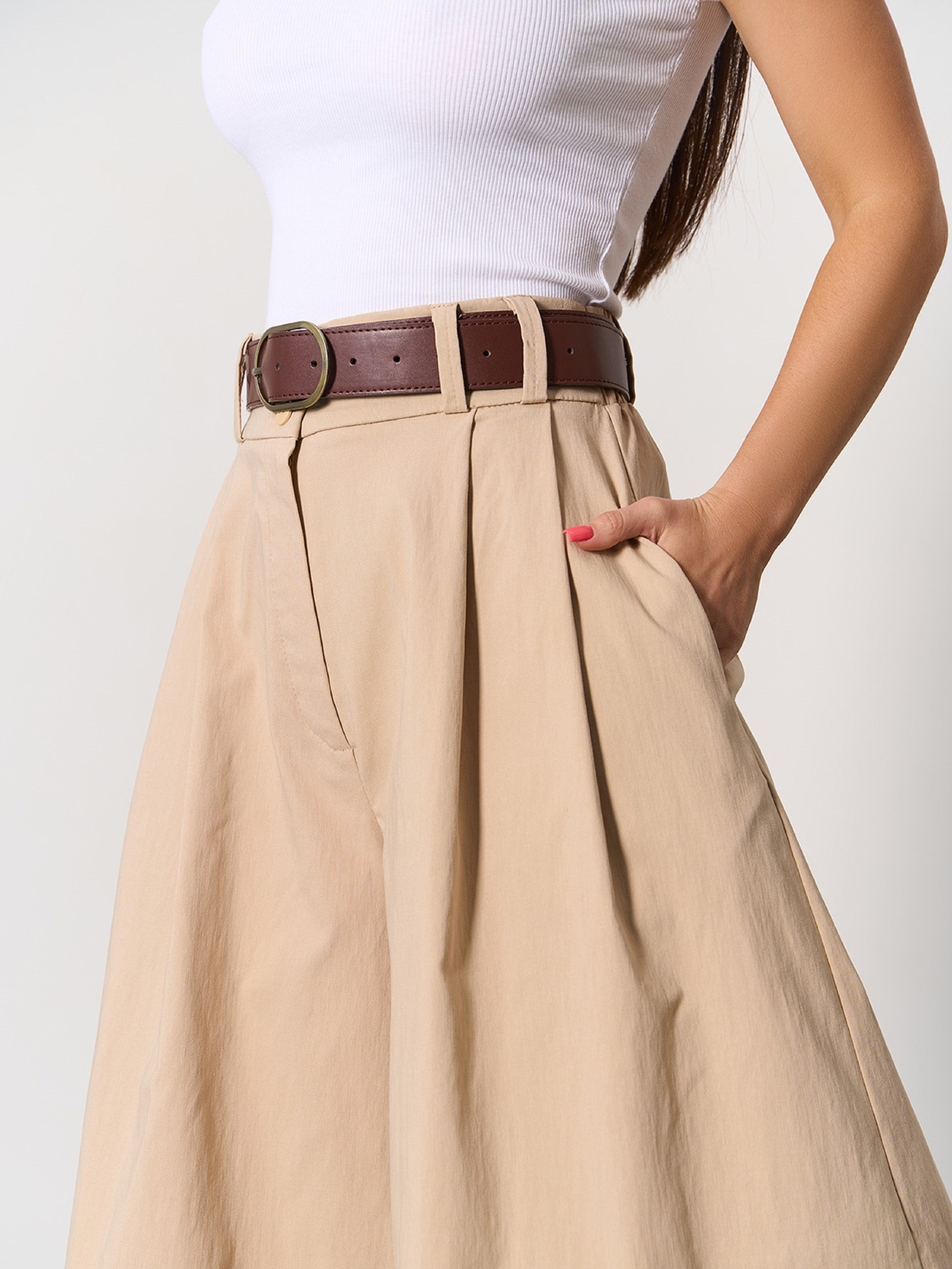 Кюлоты ISSA Plus модель 14807_светло-бежевый Фото