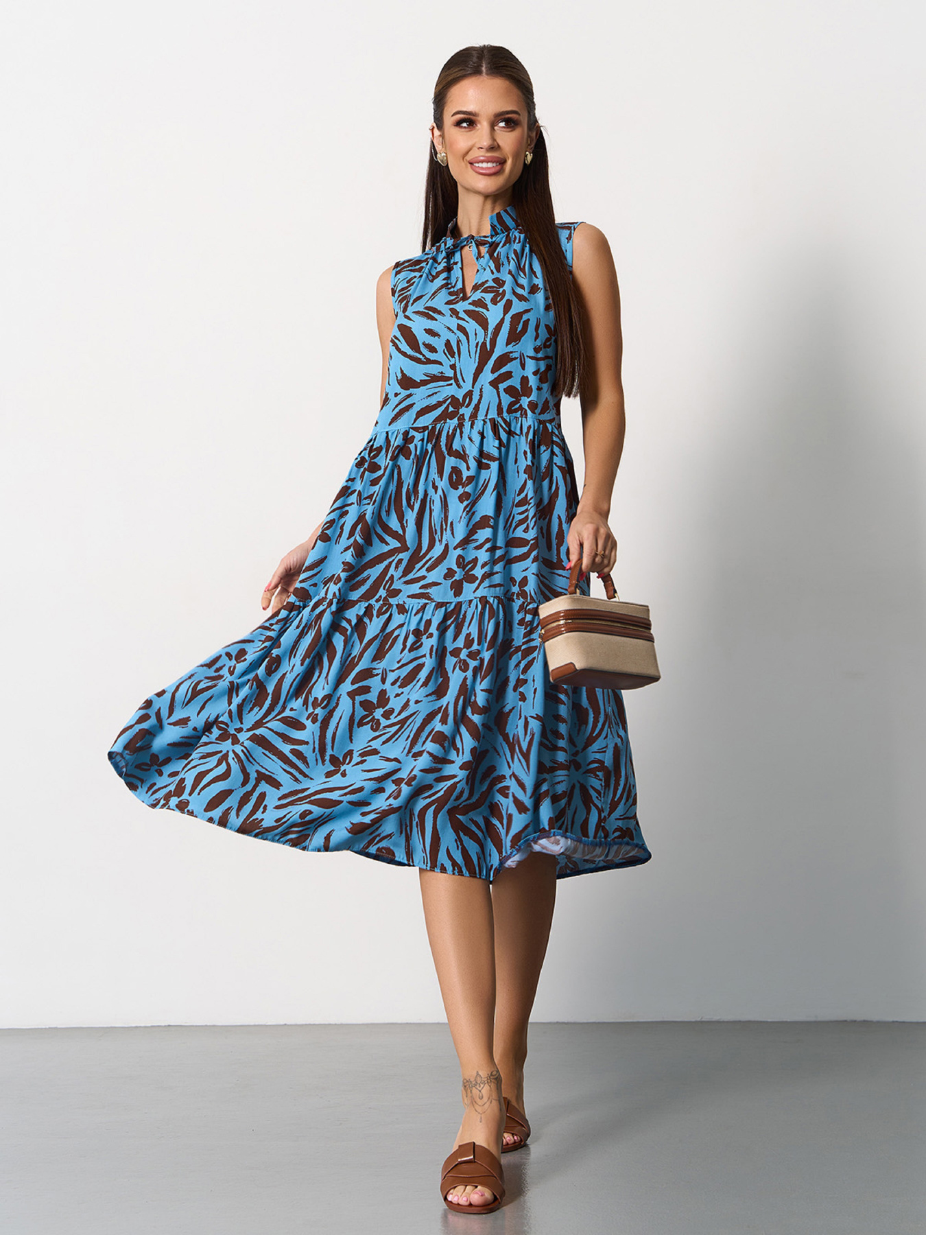 Платье миди ISSA Plus модель SA-623_бирюзовый Фото