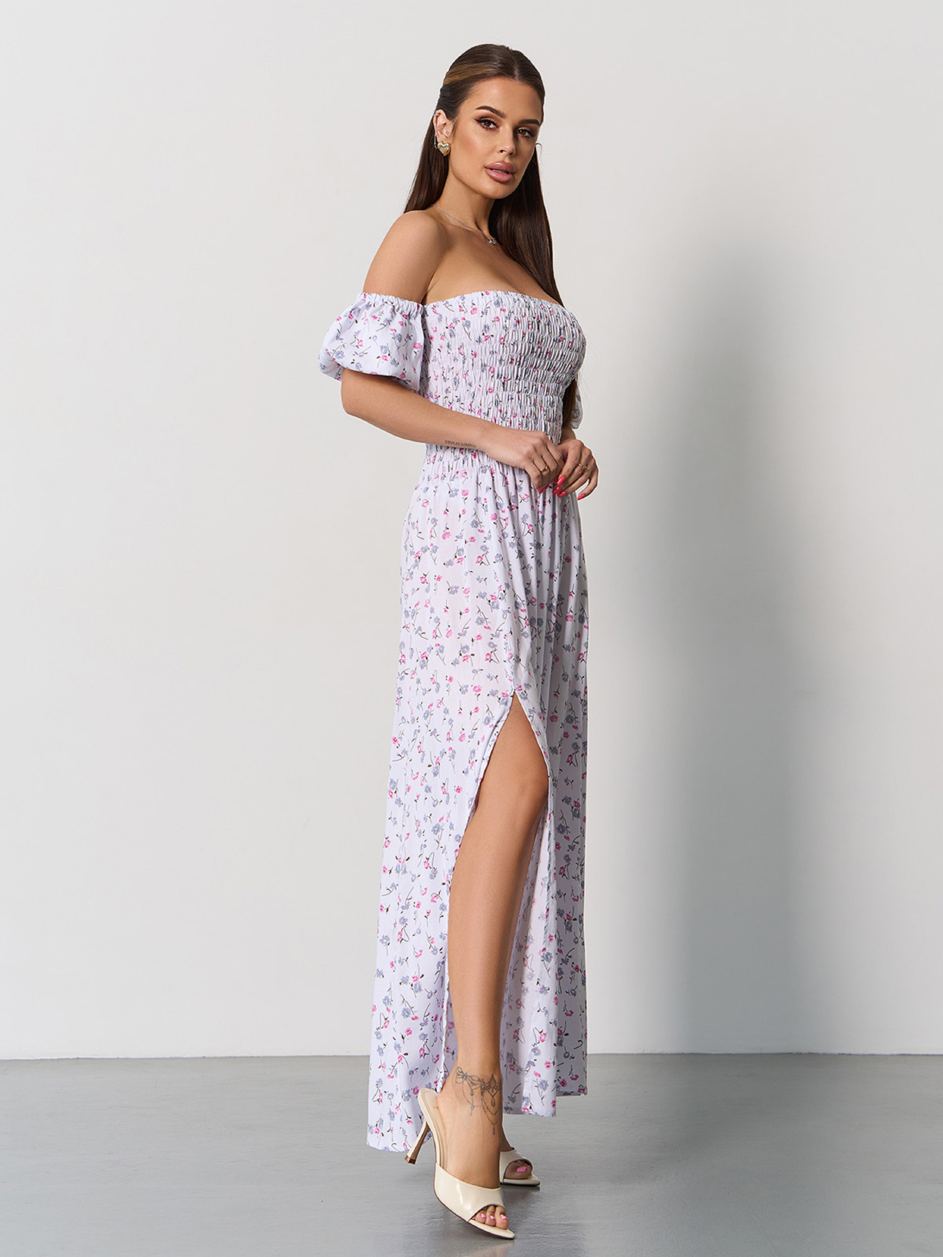 Сукня максі ISSA Plus модель SA-625_белый Фото