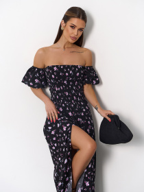 Платье макси ISSA Plus модель SA-625_черный Платье макси ISSA Plus модель SA-625_черный Фото