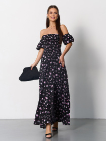 Платье макси ISSA Plus модель SA-625_черный Фото