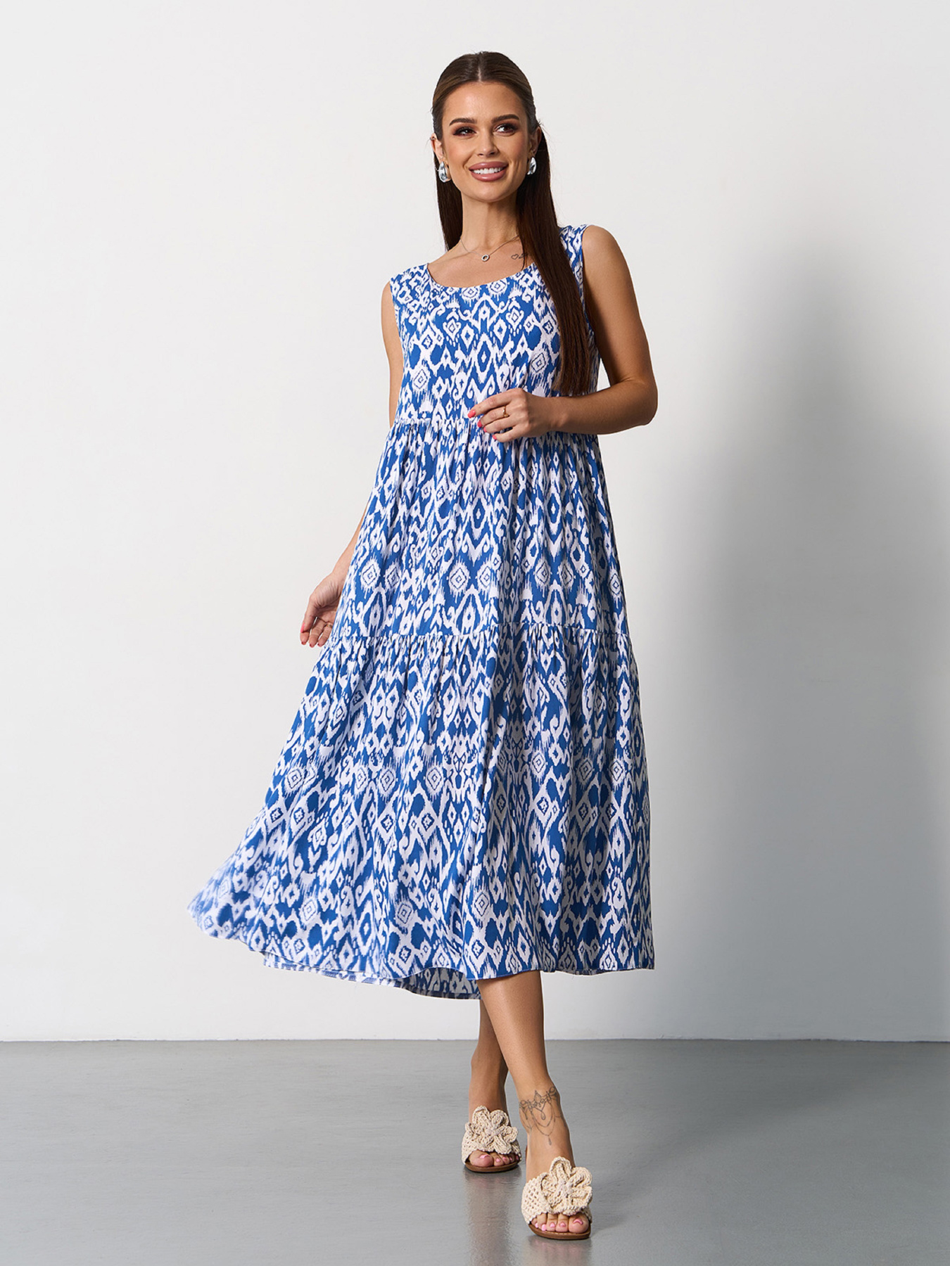 Сукня міді ISSA Plus модель SA-624_синий Фото