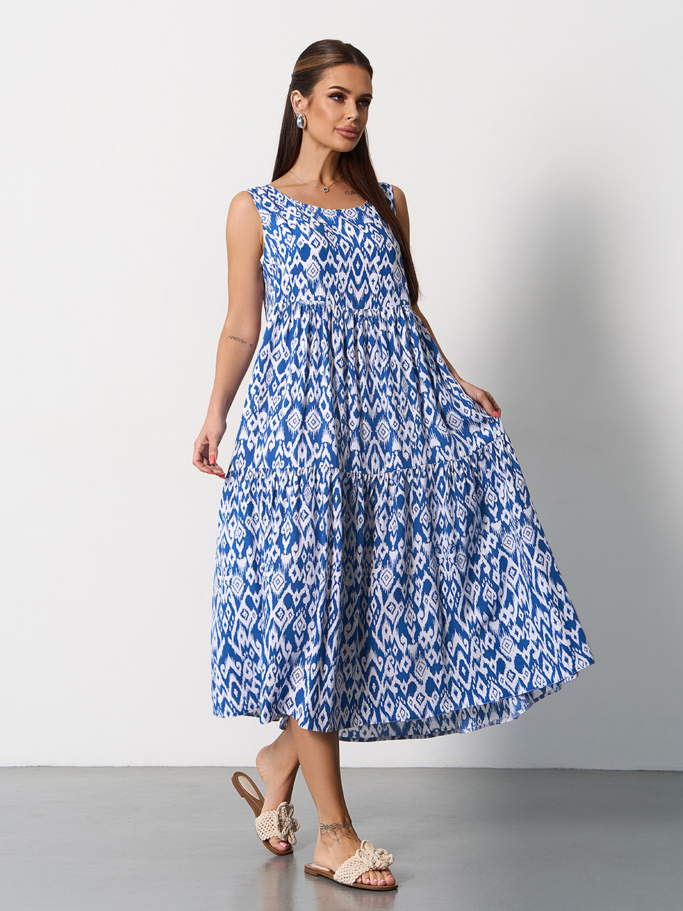 Сукня міді ISSA Plus модель SA-624_синий Фото