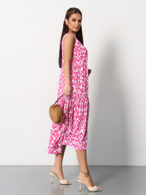 Сукня міді ISSA Plus модель SA-624_малиновый Фото