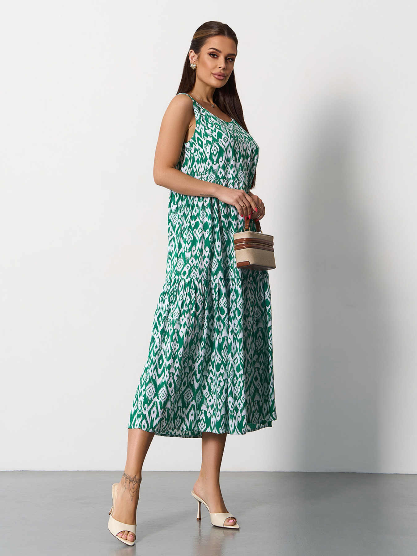 Платье миди ISSA Plus модель SA-624_зеленый Фото