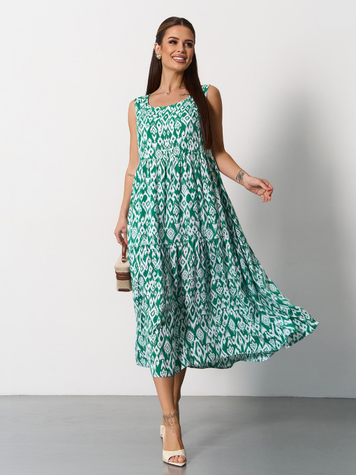 Сукня міді ISSA Plus модель SA-624_зеленый Фото