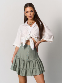 Спідниця міні ISSA Plus модель SA-626_оливковый Фото