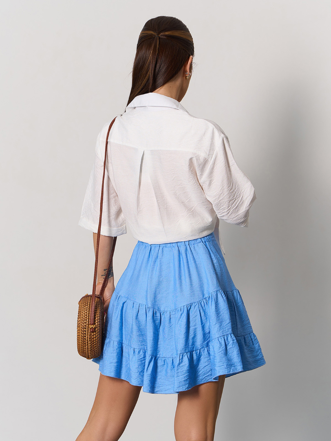 Спідниця міні ISSA Plus модель SA-626_голубой Фото