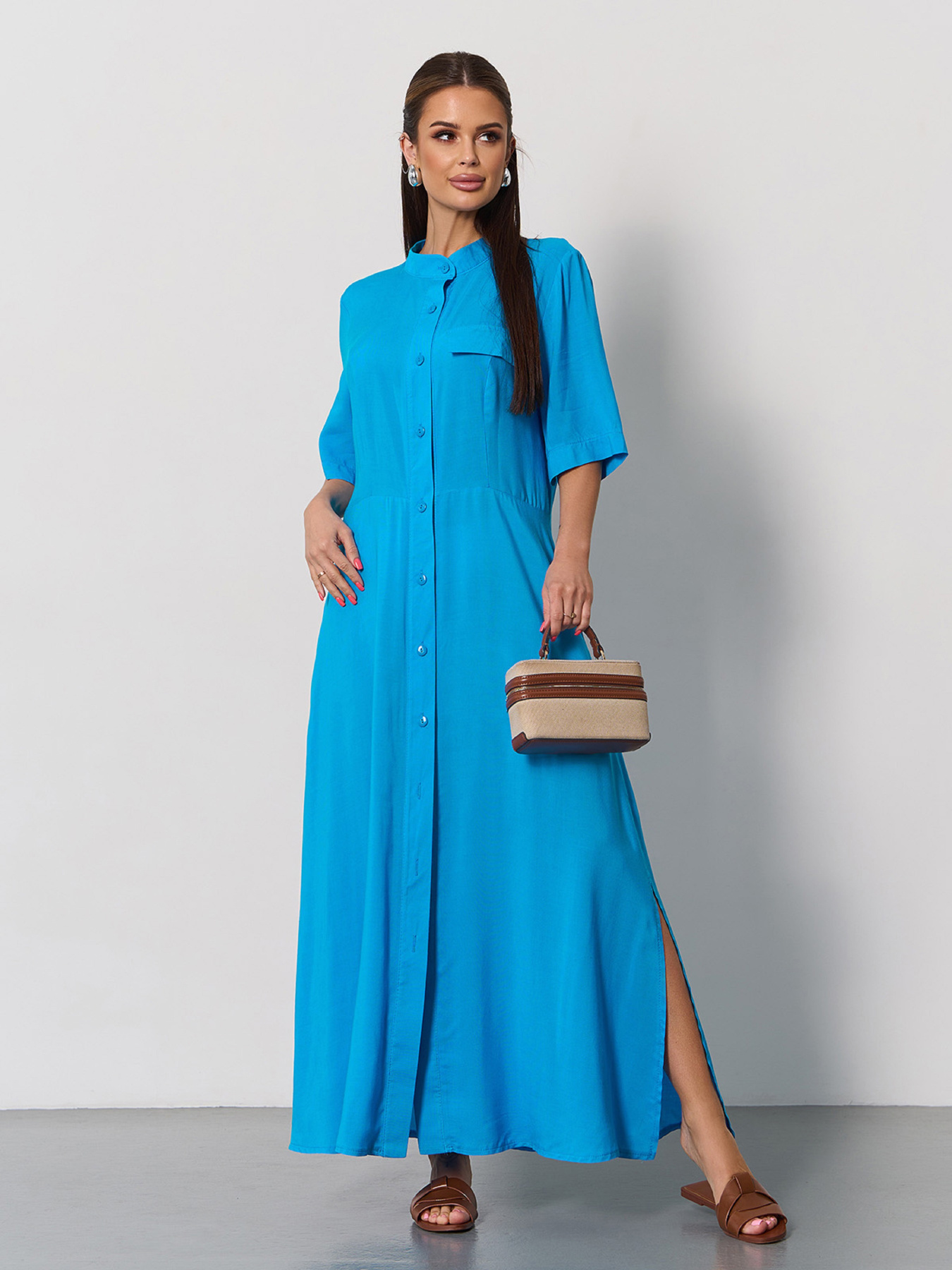 Сукня максі ISSA Plus модель 14072_голубой Фото