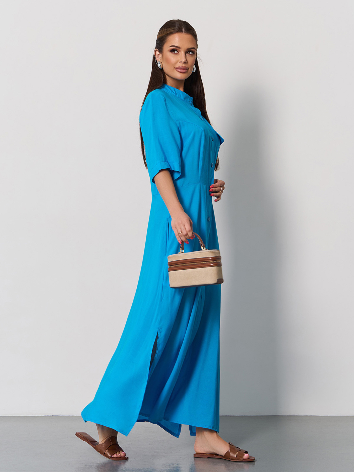 Платье макси ISSA Plus модель 14072_голубой Фото