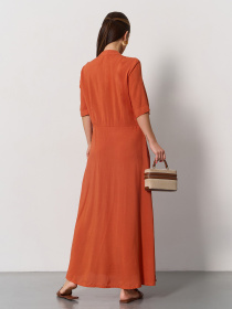 Платье макси ISSA Plus модель 14072_терракотовый Фото