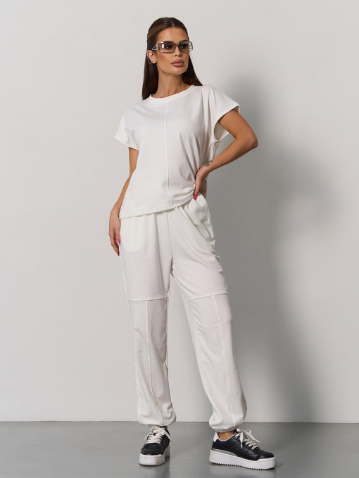 Спортивный костюм ISSA Plus модель 15057_молочный Фото