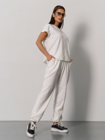 Спортивный костюм ISSA Plus модель 15057_молочный Фото