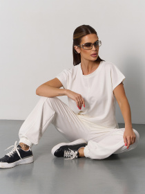 Спортивный костюм ISSA Plus модель 15057_молочный Фото