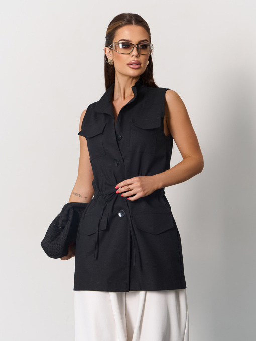 Класичний жилет ISSA Plus модель 15160_черный Фото