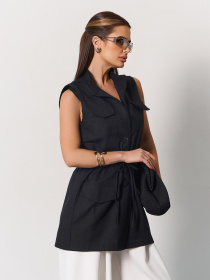 Класичний жилет ISSA Plus модель 15160_черный Фото