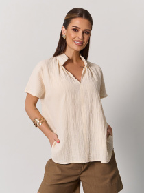 Блуза ISSA Plus модель 15161_бежевый Фото