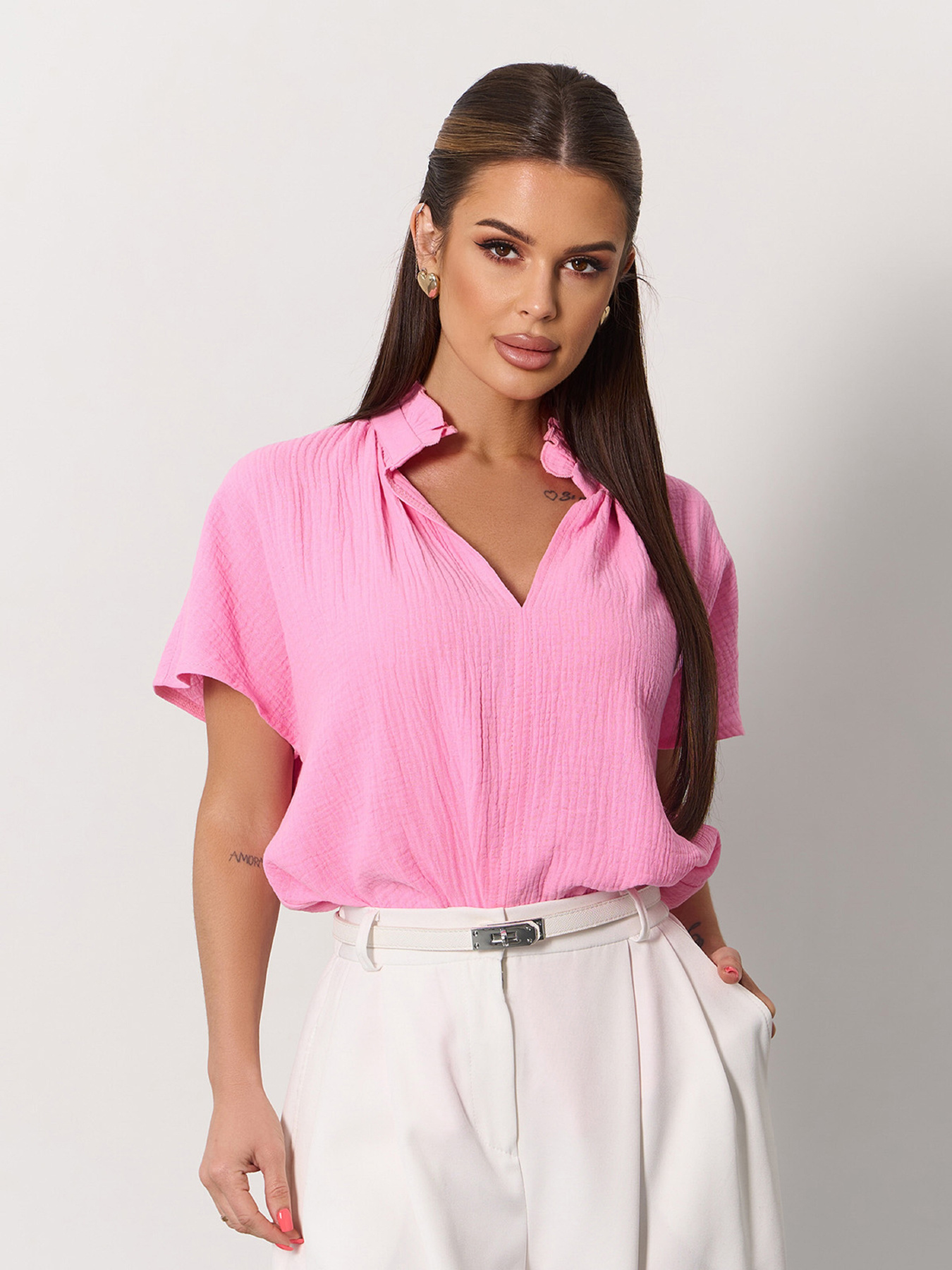 Блуза ISSA Plus модель 15161_розовый Фото