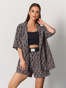 Повседневный костюм ISSA Plus модель 15168_коричневый Фото