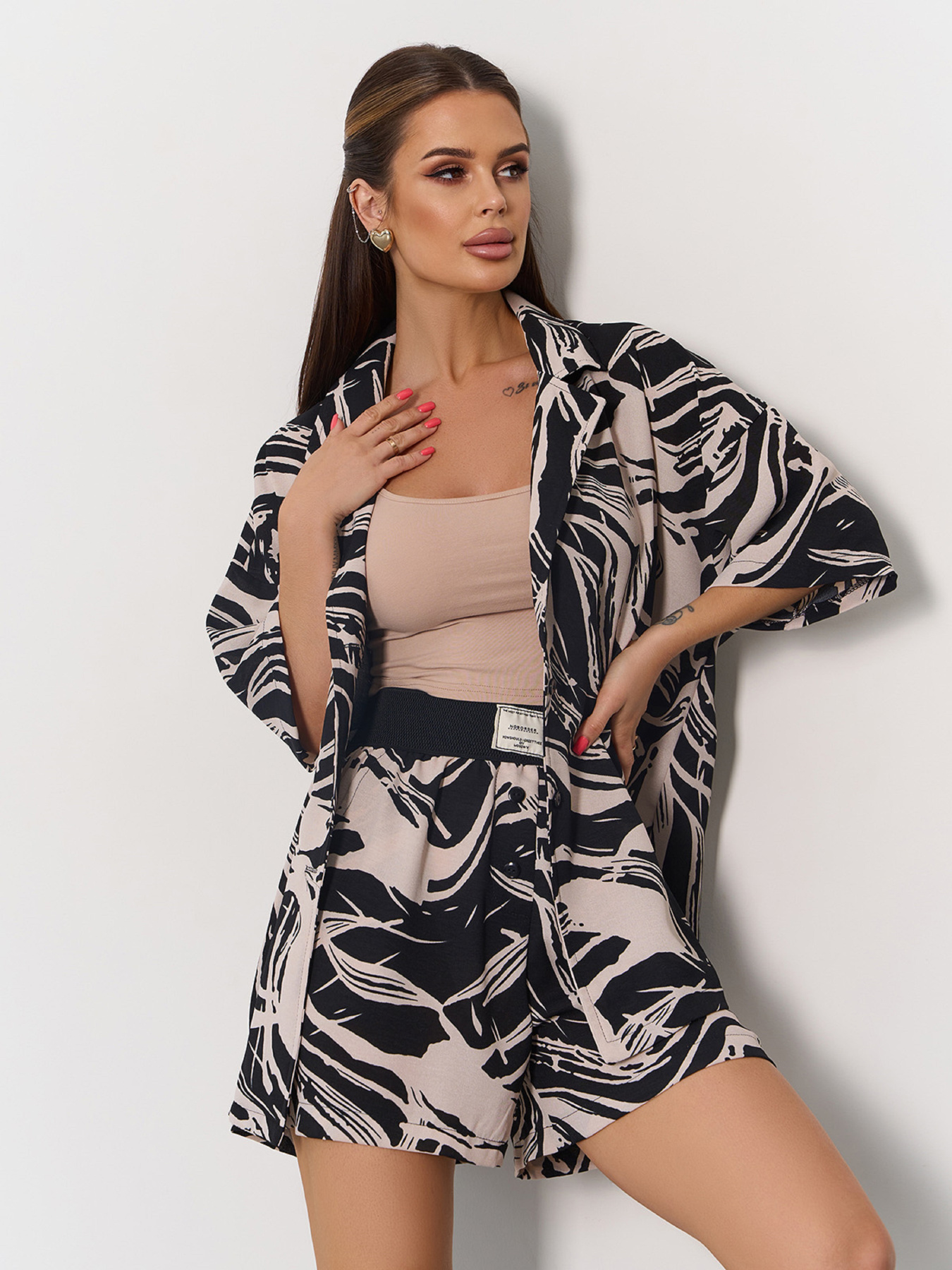 Повседневный костюм ISSA Plus модель 15170_коричневый Повседневный костюм ISSA Plus модель 15170_коричневый Фото