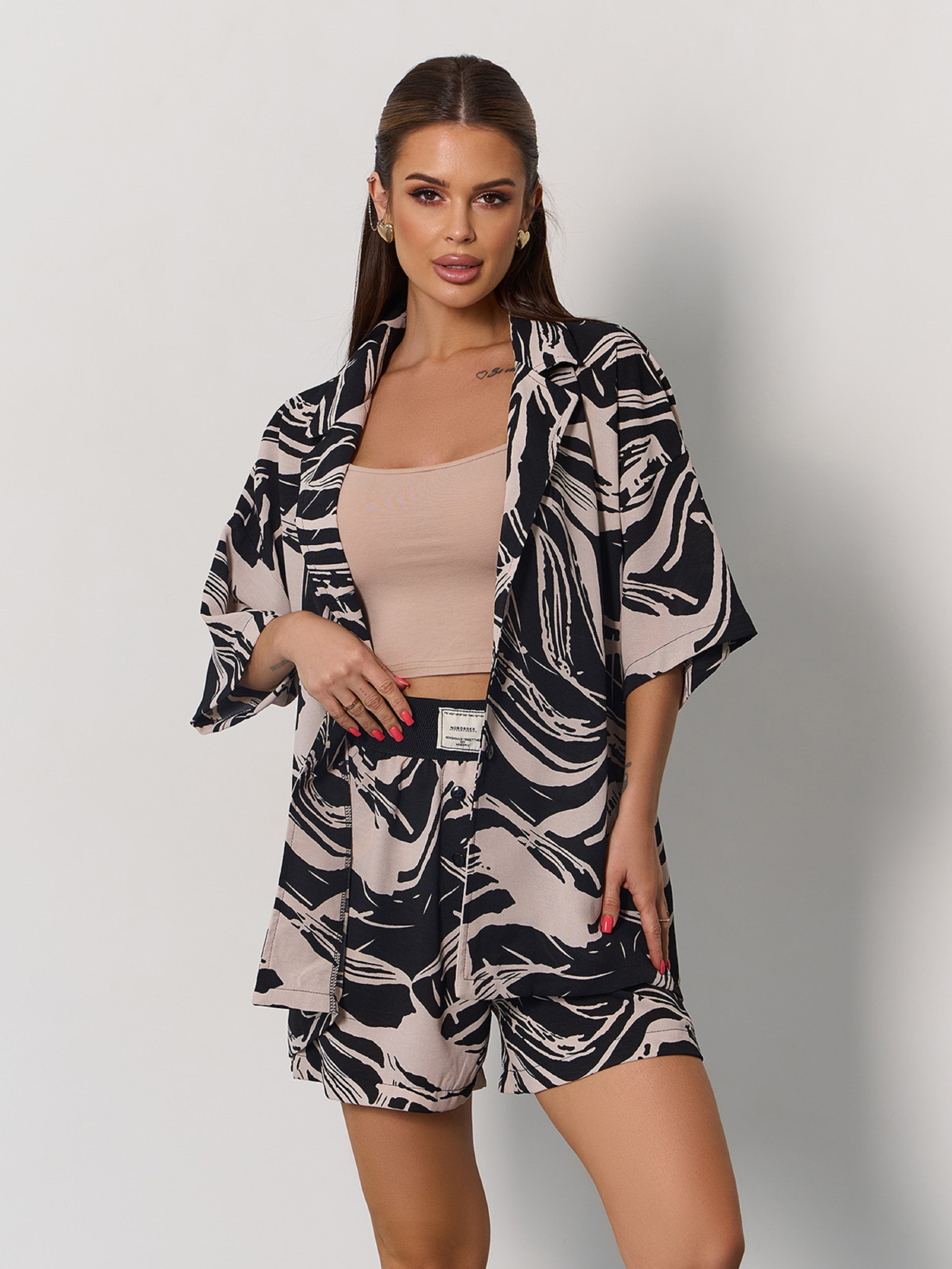 Повседневный костюм ISSA Plus модель 15170_коричневый Повседневный костюм ISSA Plus модель 15170_коричневый Фото