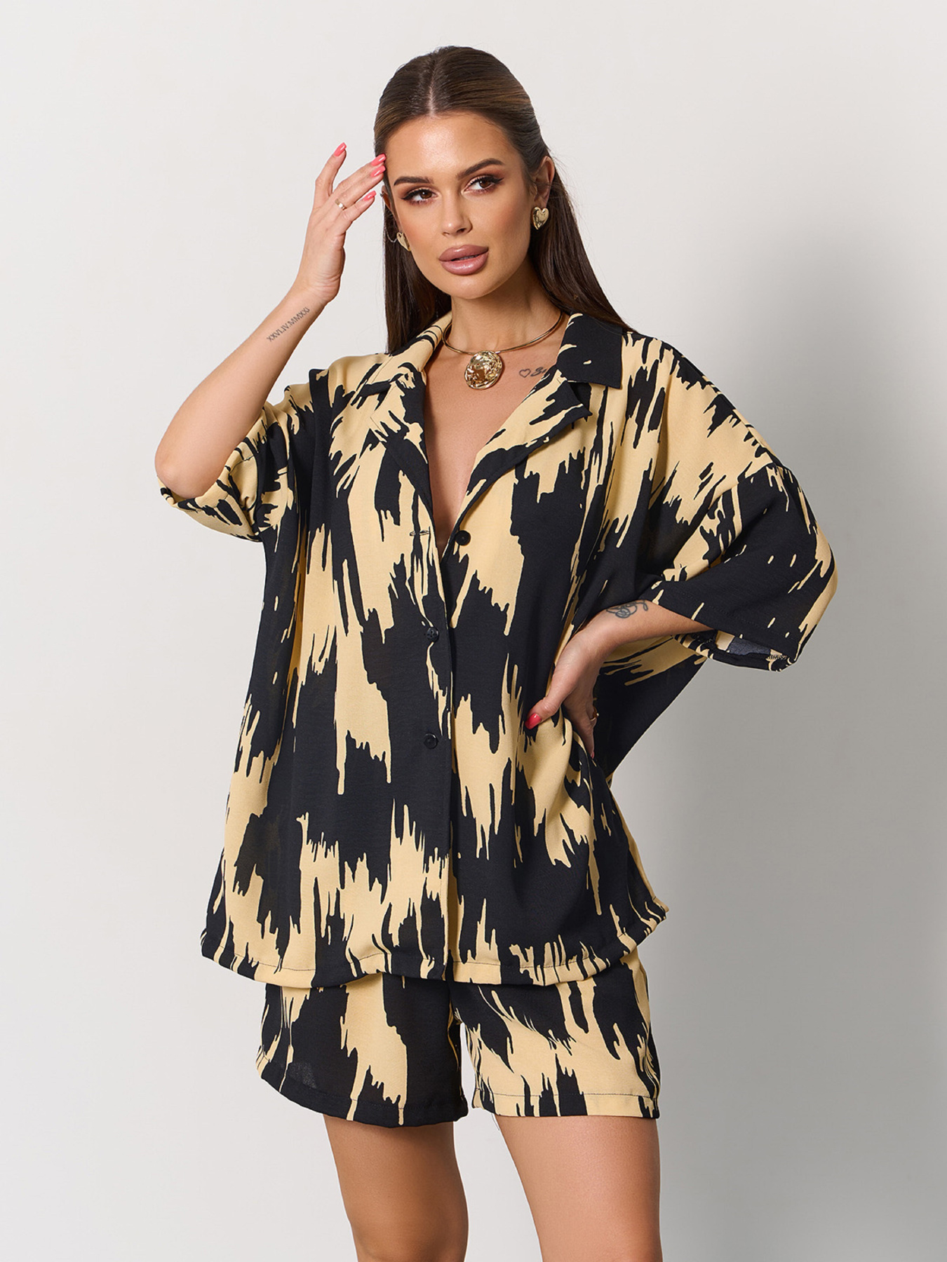 Повсякденний костюм ISSA Plus модель 15171_желтый Фото