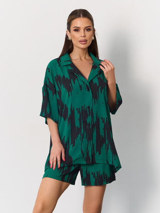 Повседневный костюм ISSA Plus модель 15171_зеленый Фото