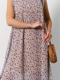 Платье миди ISSA Plus модель 15172_мультиколор Платье миди ISSA Plus модель 15172_мультиколор Фото