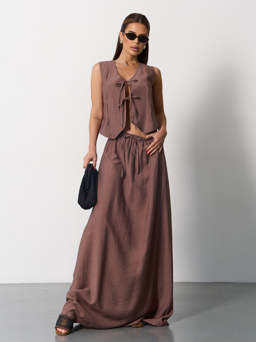 Повседневный костюм ISSA Plus модель 15174_коричневый Фото