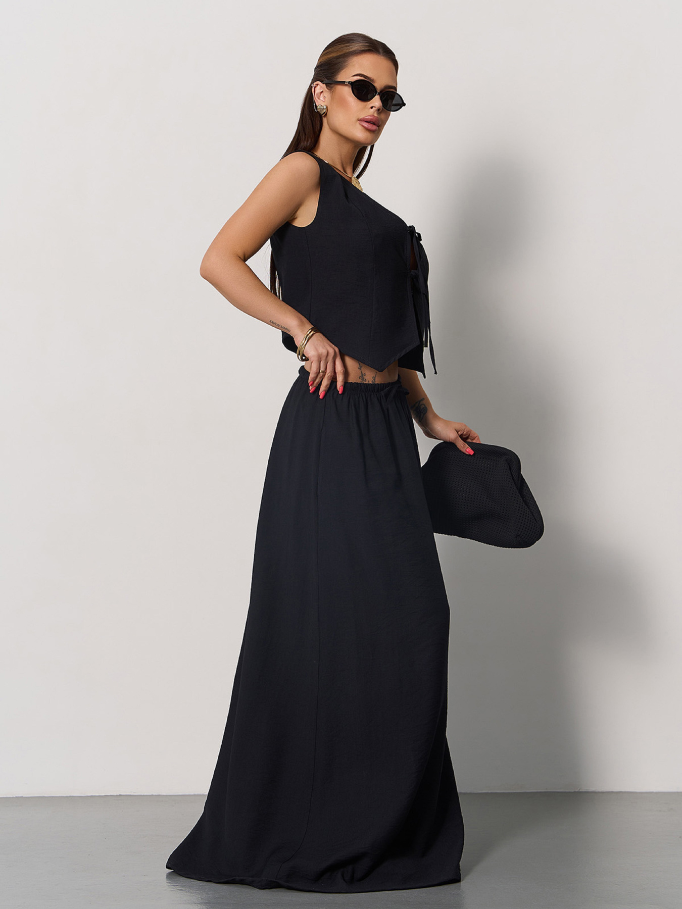 Повсякденний костюм ISSA Plus модель 15174_черный Повсякденний костюм ISSA Plus модель 15174_черный Фото