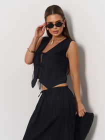 Повсякденний костюм ISSA Plus модель 15174_черный Повсякденний костюм ISSA Plus модель 15174_черный Фото