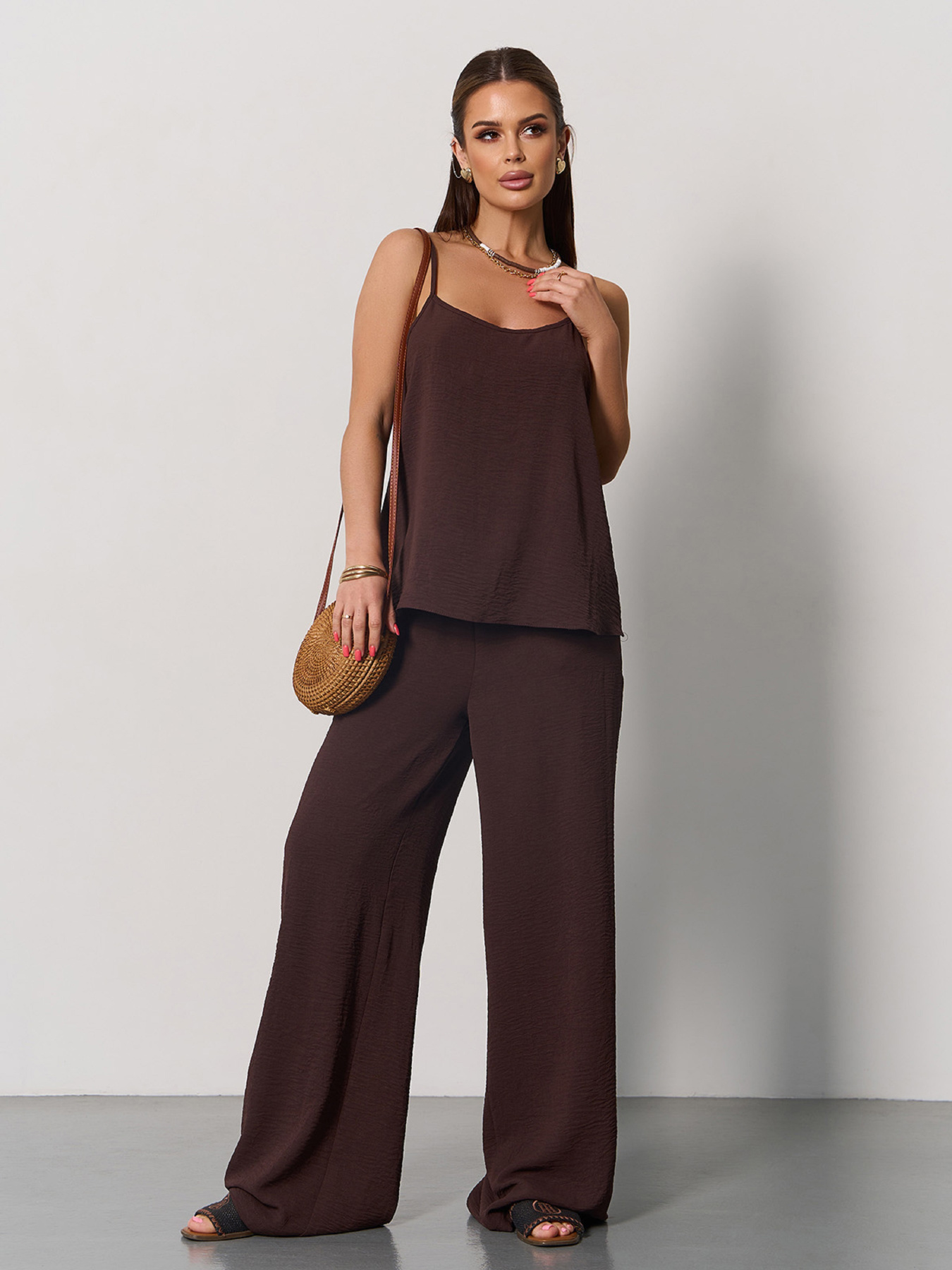 Костюм ISSA Plus модель 15175_темно-коричневый Фото