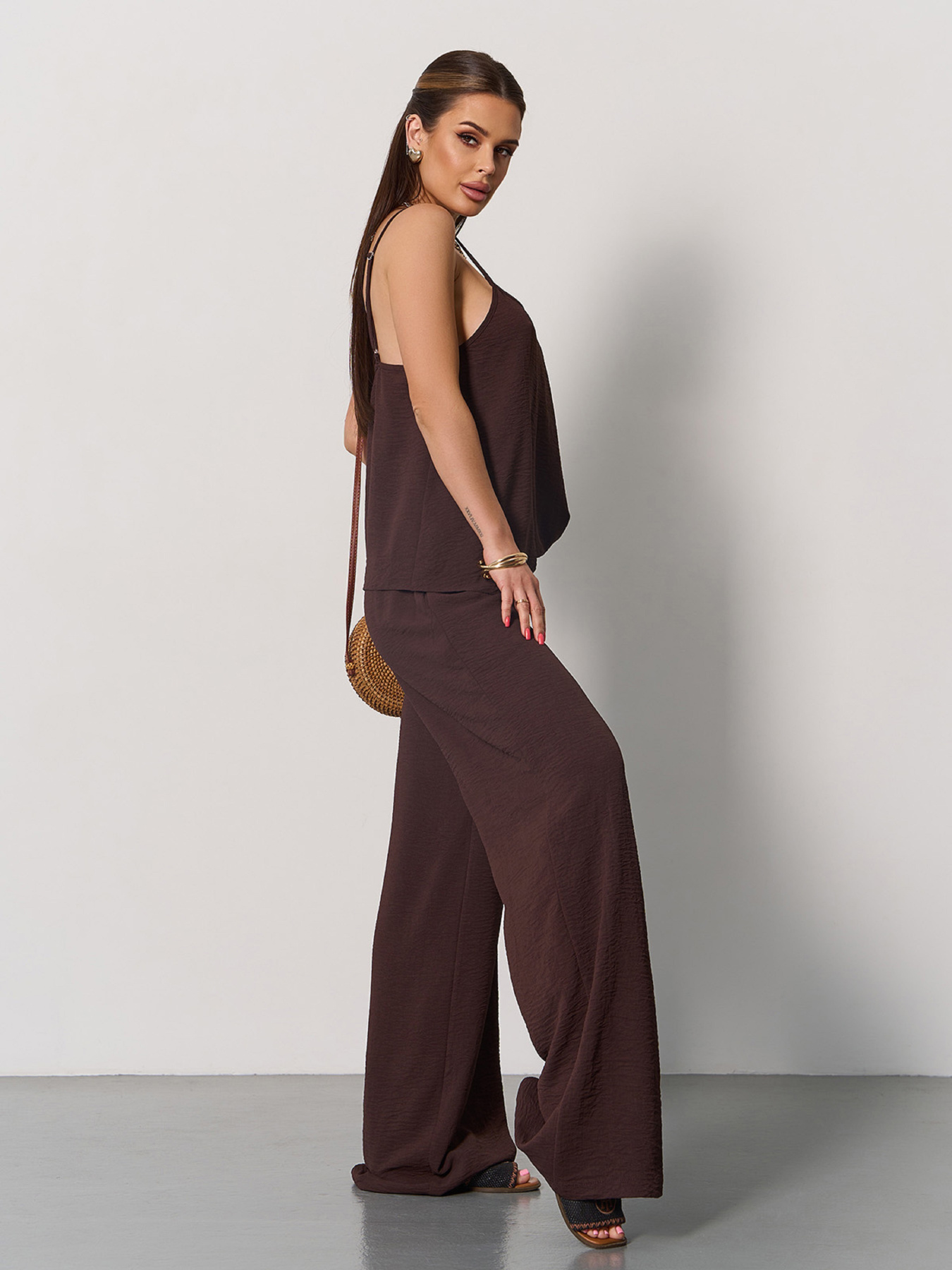 Повсякденний костюм ISSA Plus модель 15175_темно-коричневый Фото