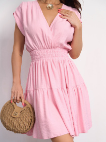 Платье мини ISSA Plus модель SA-628_розовый Фото