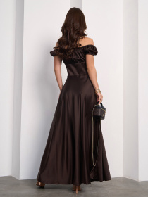 Платье макси ISSA Plus модель 14755_темно-коричневый Фото